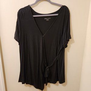 Ava & Viv (Target) - Crossover Tie T-Shirt - Black - 2X